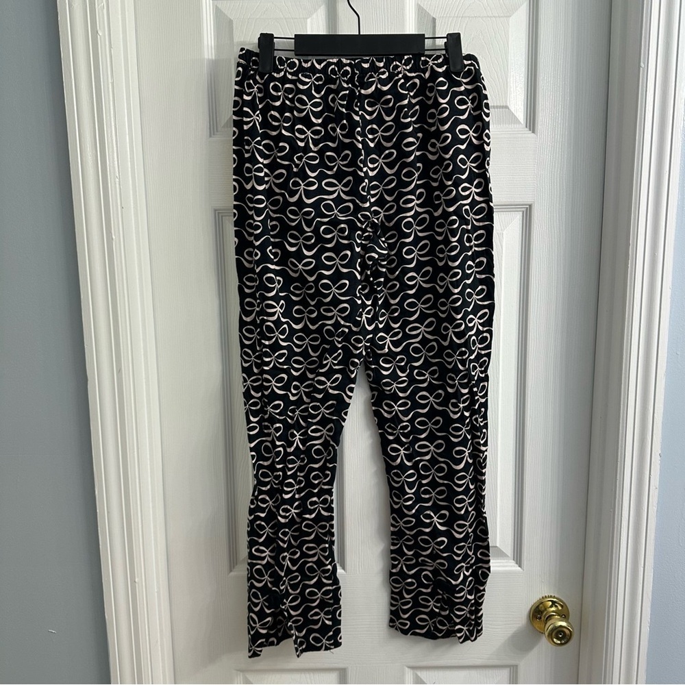 Kate Spade Pajamas Matching Set Coquette Dainty Bow Black Pink Size Medium - Picture 4 of 8